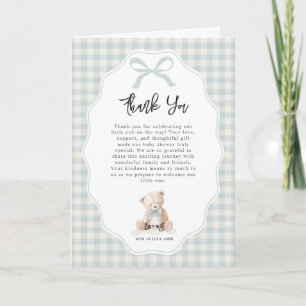 Carte De Remerciements Petit Ours Bleu à peine attendre Baby Shower 