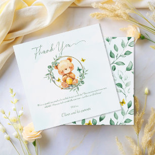 Carte De Remerciements Petit Ours tenant Jar de Miel doux Anniversaire