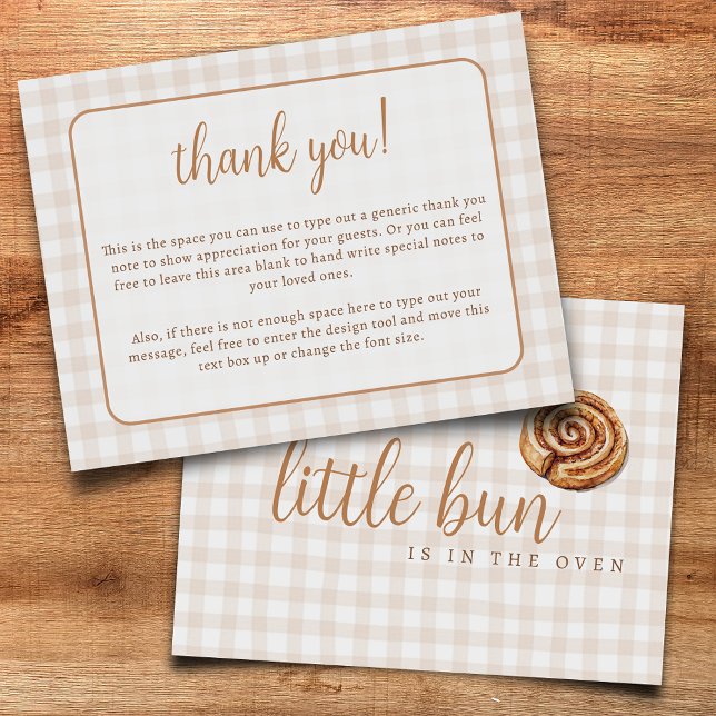 Carte De Remerciements Petit pain doux dans le four Baby shower plat (Créateur téléchargé)