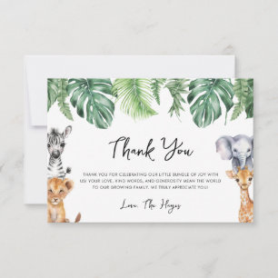 Carte De Remerciements Petit Sauvageon Safari Baby Shower