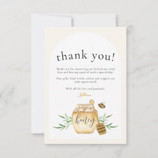 Carte De Remerciements Petite Abeille Douce Aquarelle Baby Shower Plat