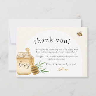 Carte De Remerciements Petite Abeille Douce Aquarelle Baby Shower Plat