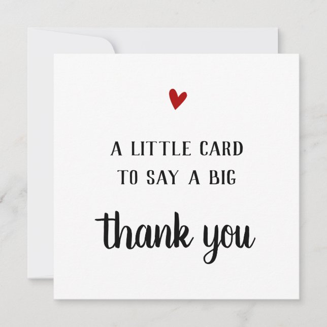 Carte de remerciements. Petite carte à dire merci. (Devant)