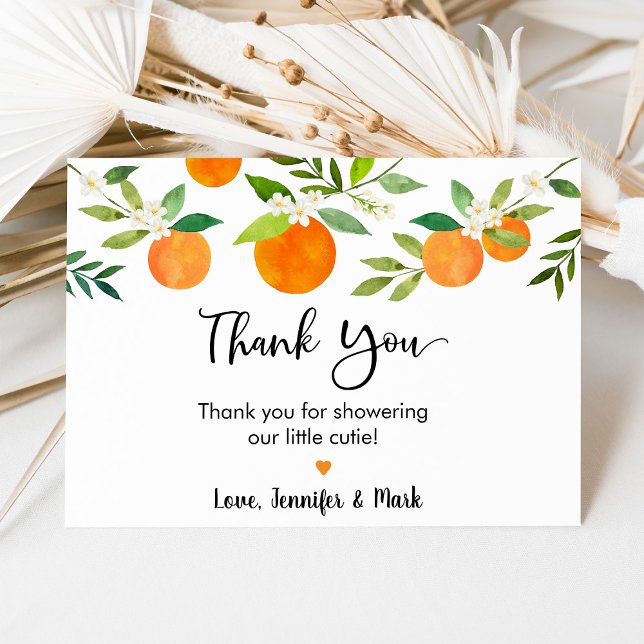 Carte De Remerciements Petite Cutie Baby shower Floral (Créateur téléchargé)