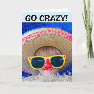 CARTE DE REMERCIEMENTS PETITE FILLE FUNNY FACE BANTHDAY GREETING CARD