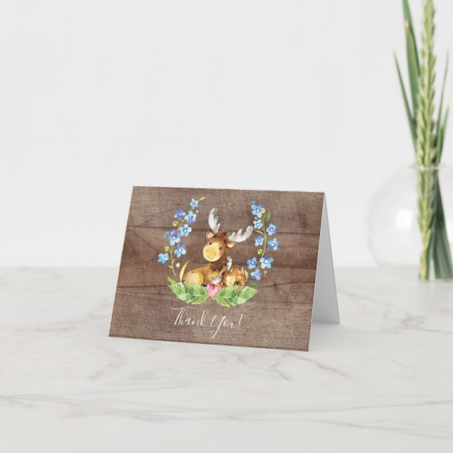 Carte De Remerciements Petite Moose Baby Shower Thank You (Devant)