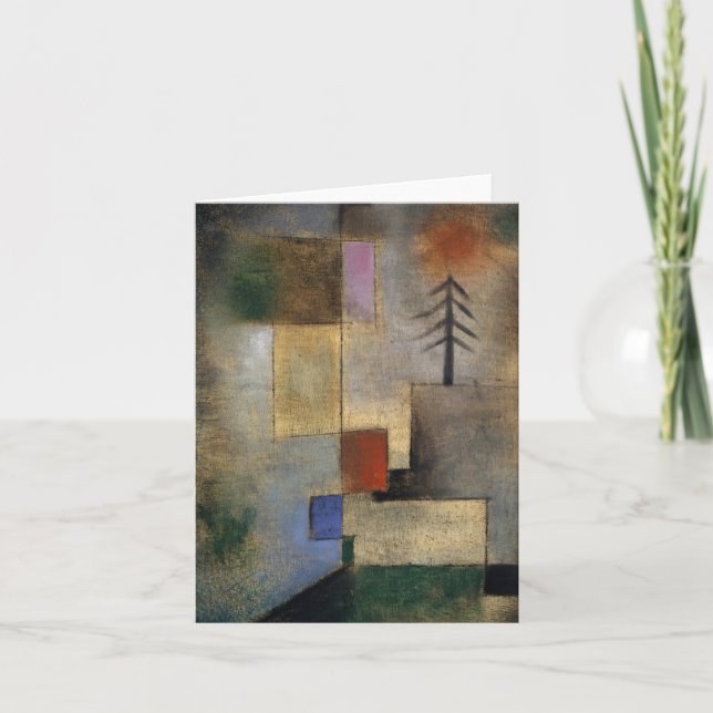 Carte De Remerciements Petite photo de Fir Trees par Paul Klee (Devant)
