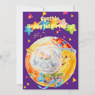 Carte De Remerciements Petites filles Premier anniversaire Salutation per