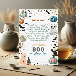 Carte De Remerciements Peu de BOO est dû Citrouille  Éffrayant Baby showe