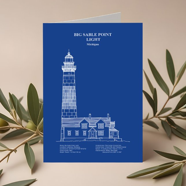 Carte De Remerciements Phare de Big Sable Point - Michigan - AD (Créateur téléchargé)