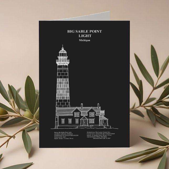Carte De Remerciements Phare de Big Sable Point - Michigan - PD (Créateur téléchargé)