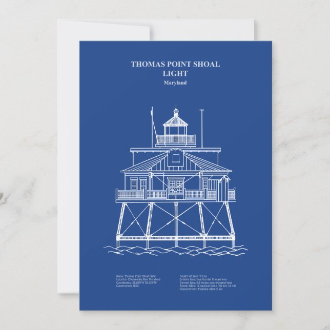Carte De Remerciements Phare de Thomas Point Shoal - Maryland - AD (Devant)