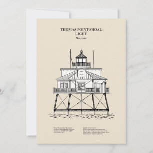 Carte De Remerciements Phare de Thomas Point Shoal - Maryland - SBD