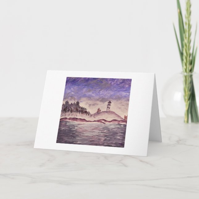 Carte De Remerciements Phare du Maine côtier - Temps plus simples (Devant)