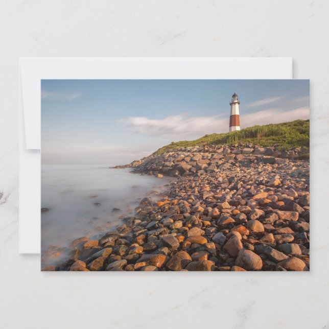 Carte De Remerciements Phares | Montauk Point Long Island (Devant)