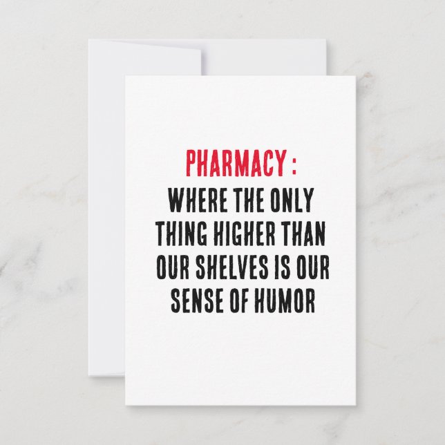 Carte De Remerciements Pharmacie : Où la seule chose supérieure à notre (Devant)