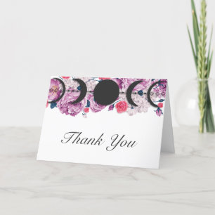 Carte De Remerciements Phases florales roses à la main