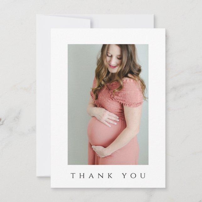carte de remerciements photo baby shower (Devant)