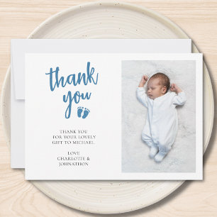 Carte De Remerciements Photo Baby shower du garçon