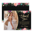 Photo Black Gold Floral Surprise Retraite Party