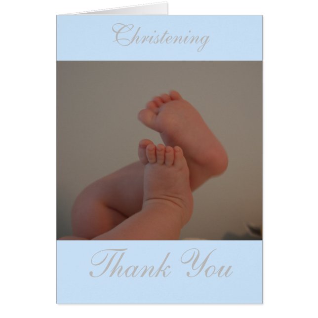 Carte de remerciements photo bleu clair de Christe (Devant)