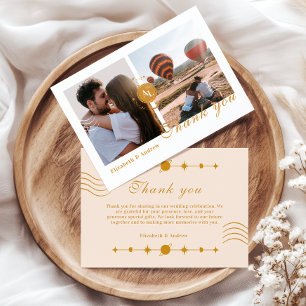 Carte De Remerciements Photo Boarding Pass Mariage cosmique