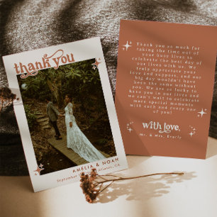 Carte de remerciements photo Boho Retro