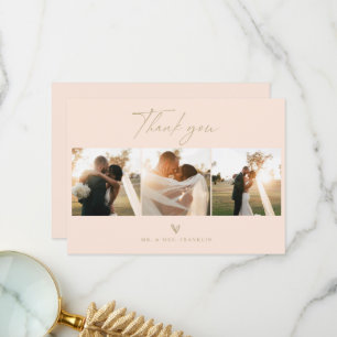 Carte de remerciements photo Boho Script Mariage m