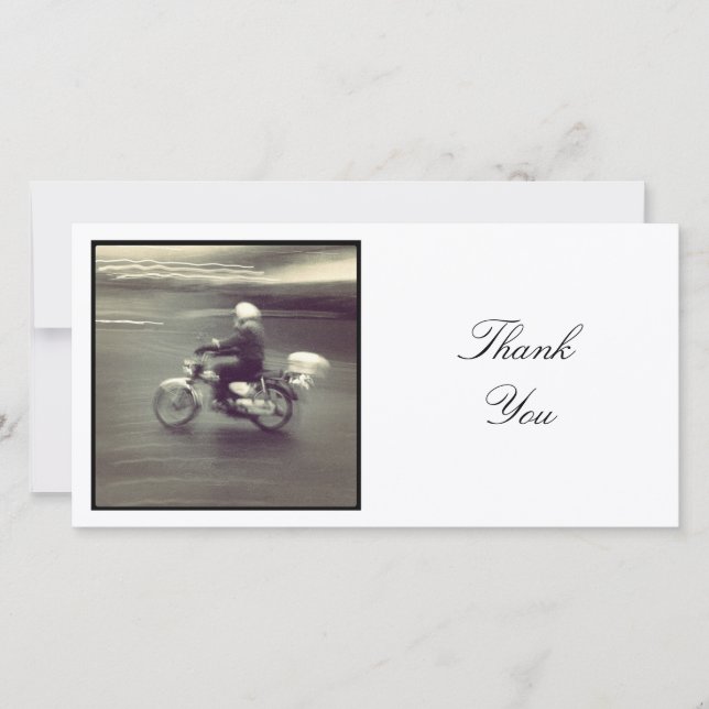 Carte De Remerciements Photo carré - Moto (Devant)