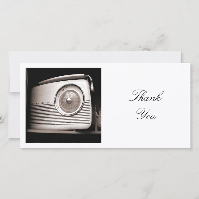 Carte De Remerciements Photo carré - Vieux Radio (Devant)