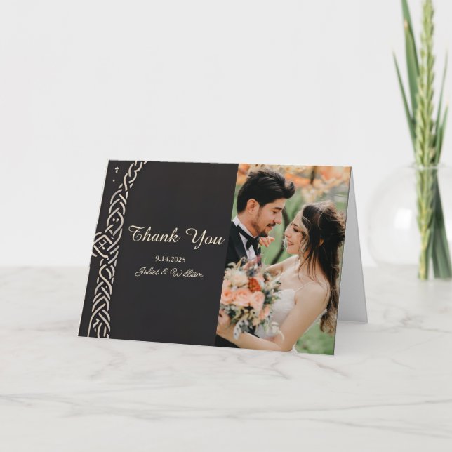 Carte De Remerciements Photo Celtic Nordic Medieval Mariage viking (Devant)