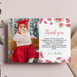 Carte de remerciements photo d'anniversaire de la 