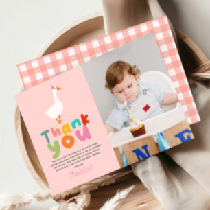 Carte De Remerciements Photo d'anniversaire des 2 ans de Girls Two Silly 