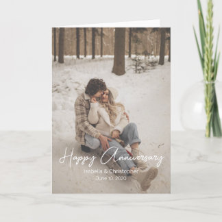 Carte De Remerciements Photo d'anniversaire personnalisé avec texte moder