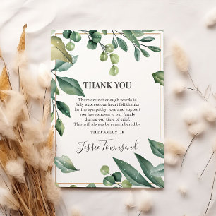 Carte De Remerciements Photo d'aquarelle botanique Sympathy