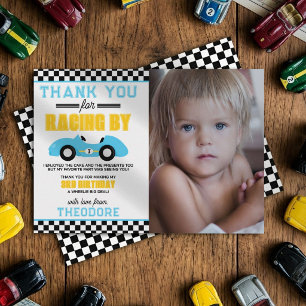 Carte De Remerciements Photo de 3e anniversaire de voiture de course Fast