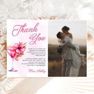 Carte De Remerciements Photo de Baby Shower Champêtre et Bulles de Champa