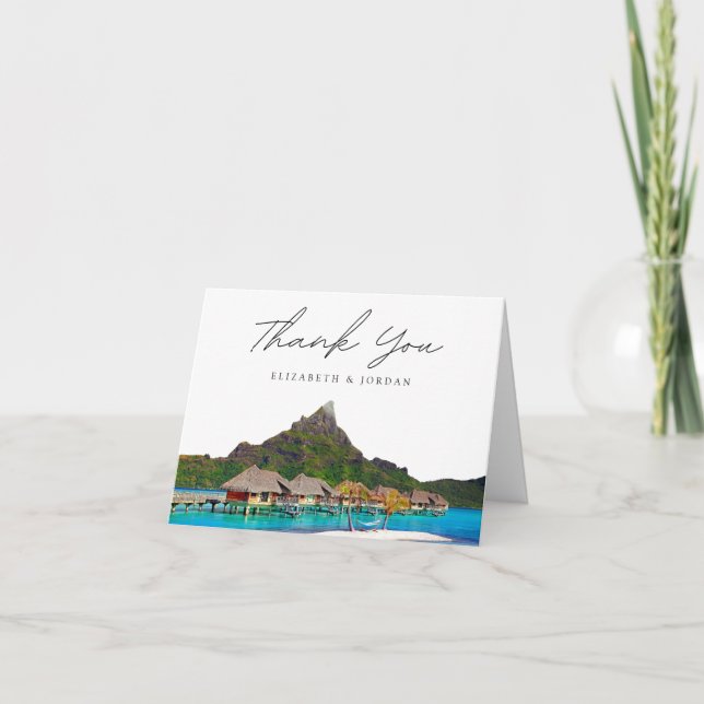 Carte De Remerciements Photo de Bora Bora sur fond blanc (Devant)