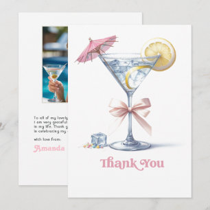 Carte De Remerciements Photo de cocktail d'anniversaire Tini Bit Older Ma