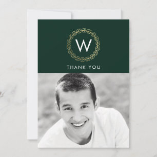 Carte De Remerciements Photo de COULEUR ÉDITABLE Wreath classique