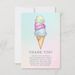 Carte De Remerciements Photo de fête d'anniversaire de glace amusante d'é