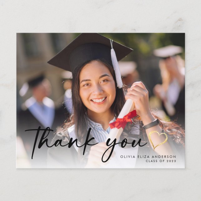 CARTE DE REMERCIEMENTS photo de graduation du scri (Devant)