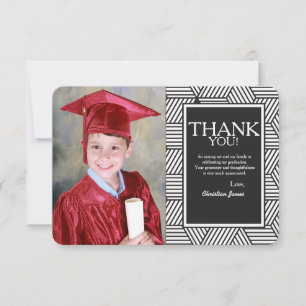 Carte de remerciements photo de graduation géométr