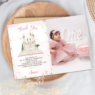 Carte De Remerciements Photo de la 1ère fête de princesse Il était une fo