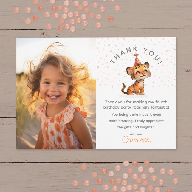 Carte De Remerciements Photo de la célébration d'anniversaire d'un enfant (Créateur téléchargé)