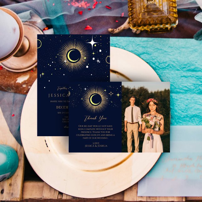 Carte De Remerciements Photo de la marine de la nuit étoilée (Créateur téléchargé)