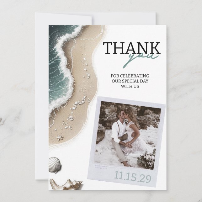 Carte De Remerciements Photo de la plage (Devant)