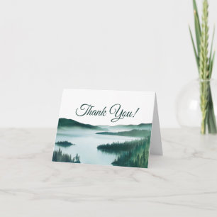 Carte De Remerciements Photo de lac de montagne paisible à l'intérieur du