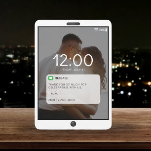 Carte De Remerciements Photo de l'écran de verrouillage du téléphone port