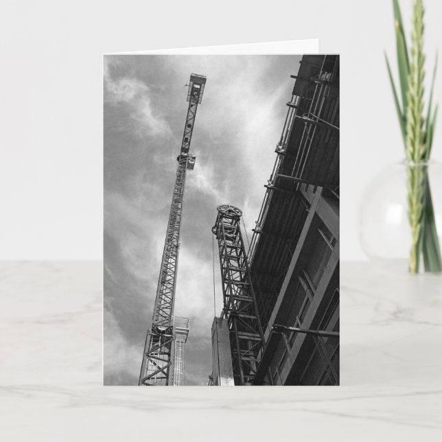 Carte De Remerciements Photo de l'équipement de construction de grues et  (Devant)
